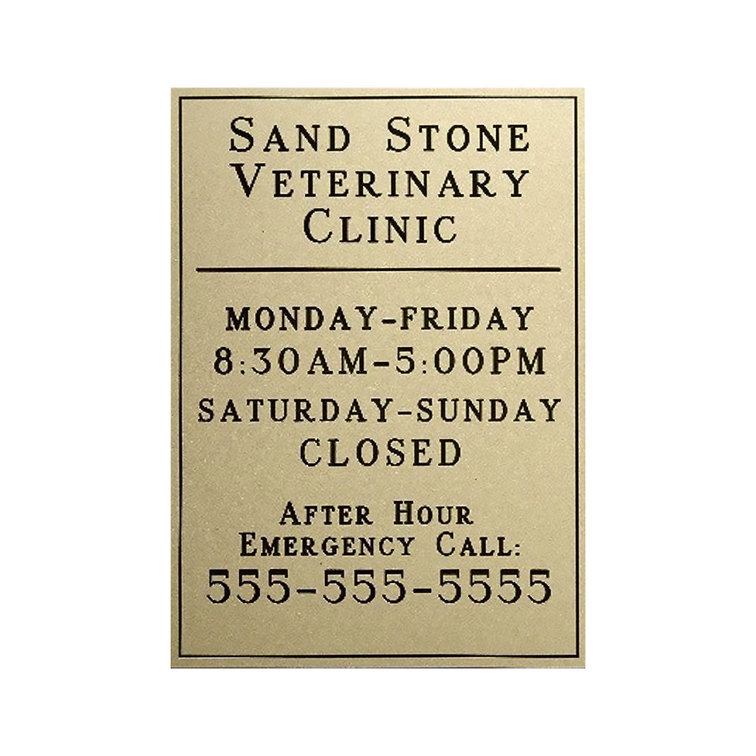 Engraved Personalized Hours Sign