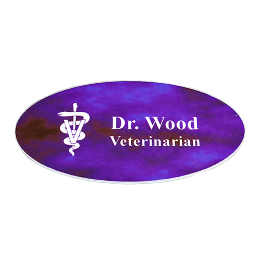 Full Color Oval Veterinary Name Badge