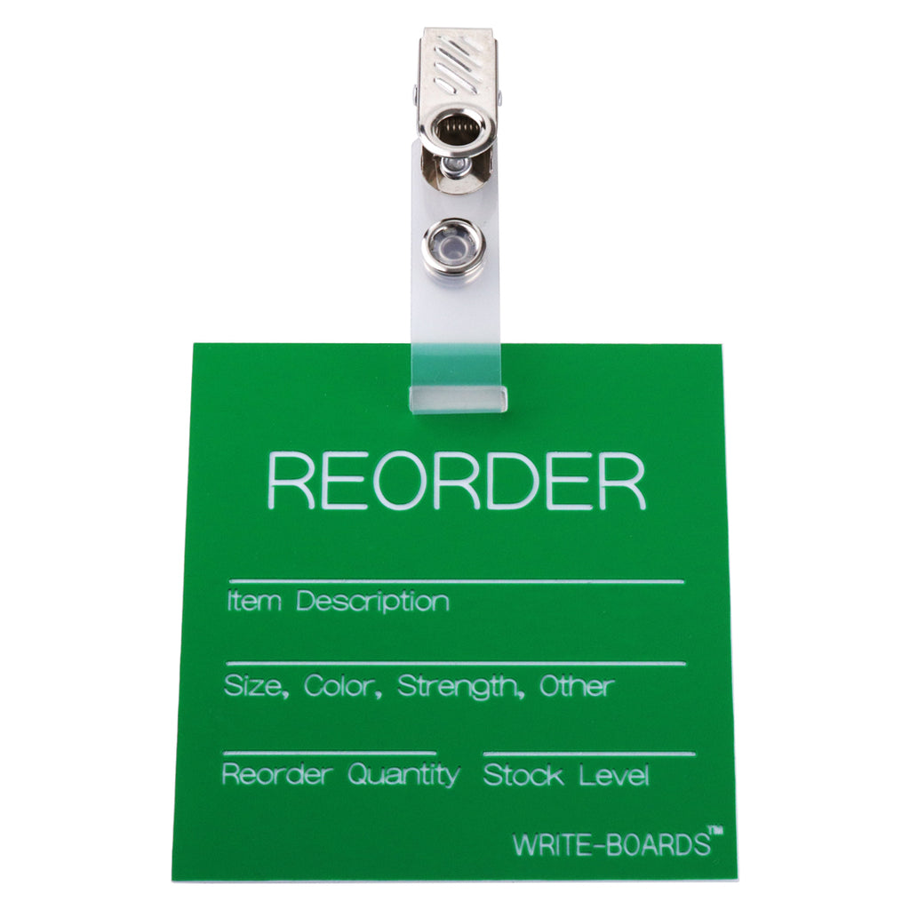 Reorder Inventory Point Write-Boards™ Green / White - 3" x 3" (Pack of 6)