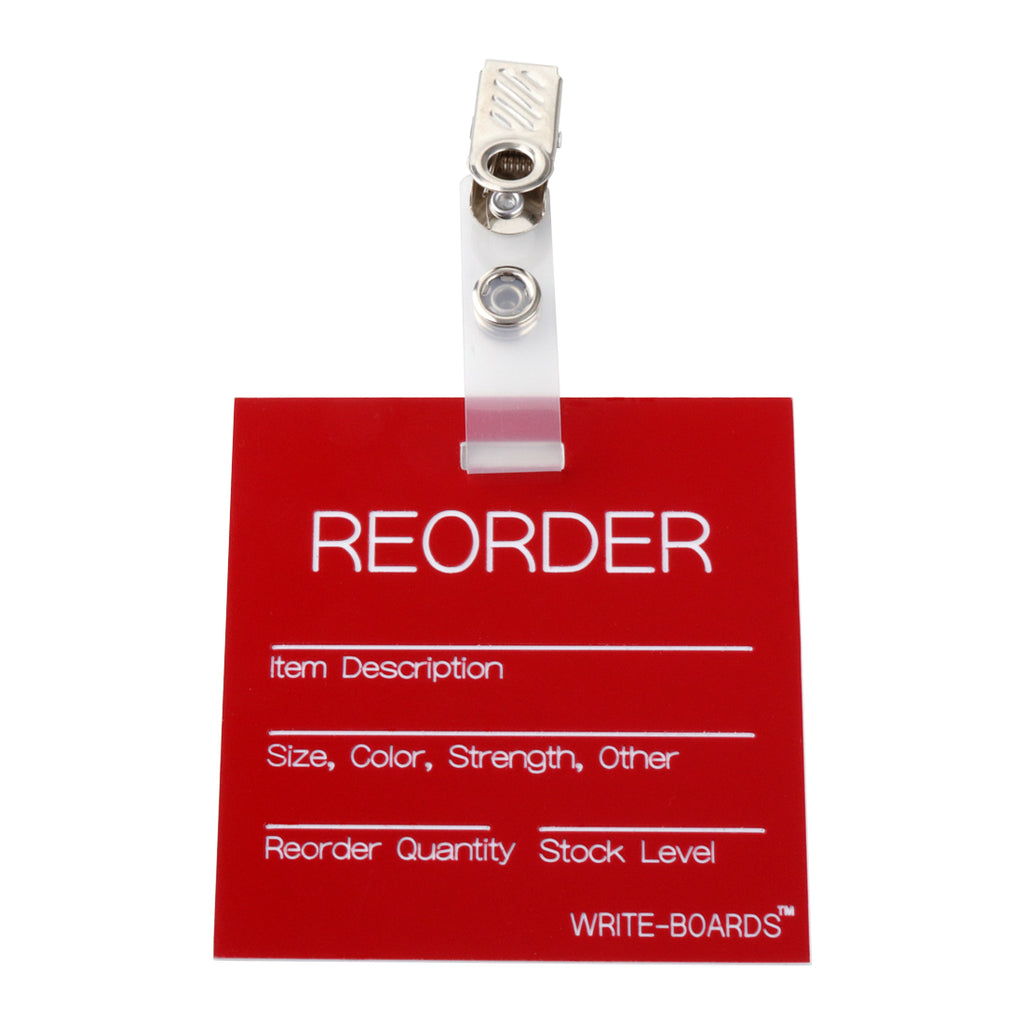 Reorder Inventory Point Write-Boards™ Red / White - 3" x 3" (Pack of 6)