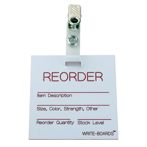 Reorder Inventory Point Write-Boards™ White / Red - 3" x 3" (Pack of 6)