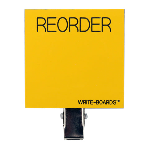 Reorder Point Write-Boards™ Yellow / Black - 2" x 2" (Pack of 6)