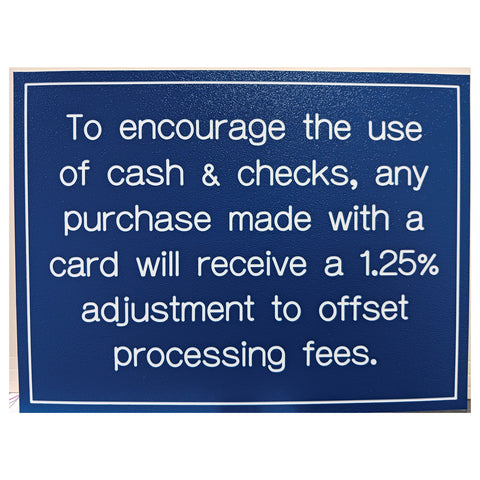 To encourage the use of cash & checks, ...
