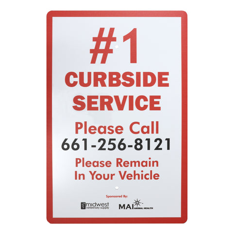 Curbside Service Sign, Aluminum, 12" x 18"