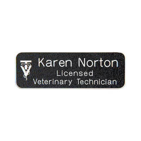 Engraved Veterinary Technician Name Badge