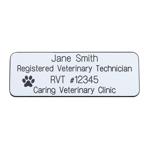 Engraved VACSP Coded Name Badge with Paw