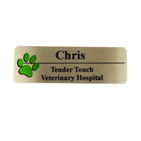 Brass Paw Name Badge