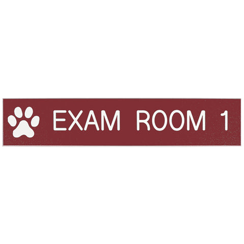 10" x 2" Room Identification Sign with Paw