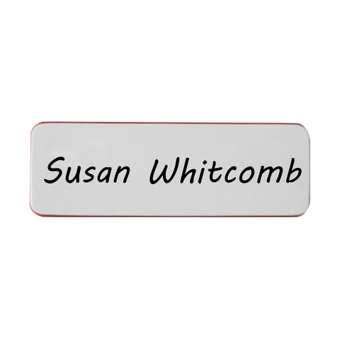 Write-Boards™ Name Badge - White / Red