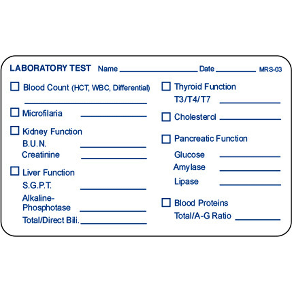 Medical Record Stickers - Lab Test (Pack of 200)