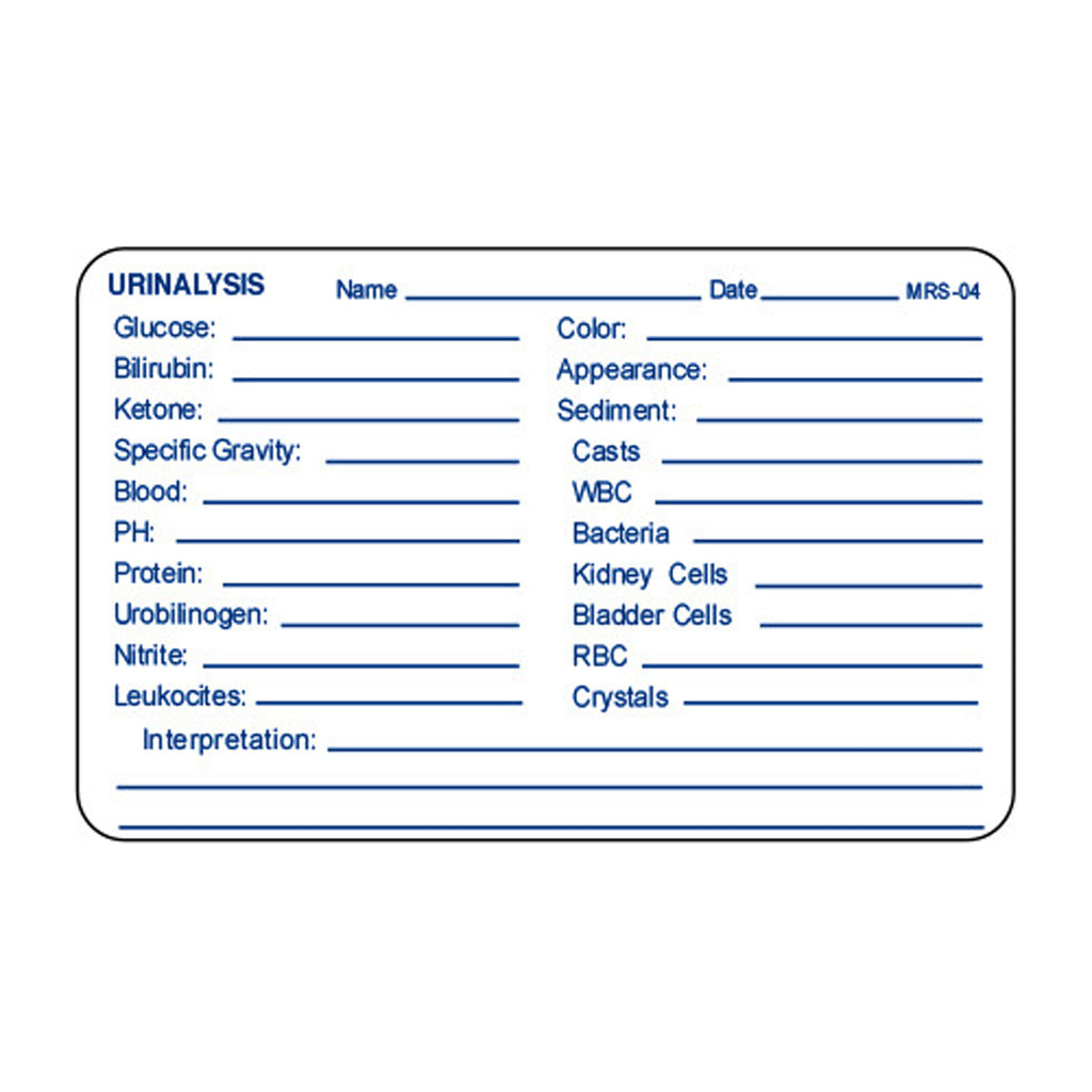 Medical Record Stickers - Urinalysis