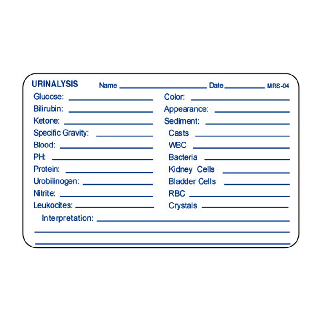 Medical Record Stickers - Urinalysis (Pack of 200)