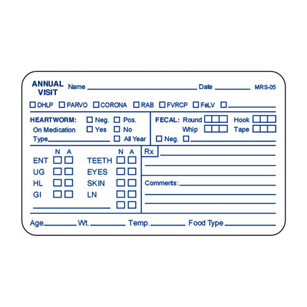 Medical Record Stickers - Annual Visit (Pack of 200)