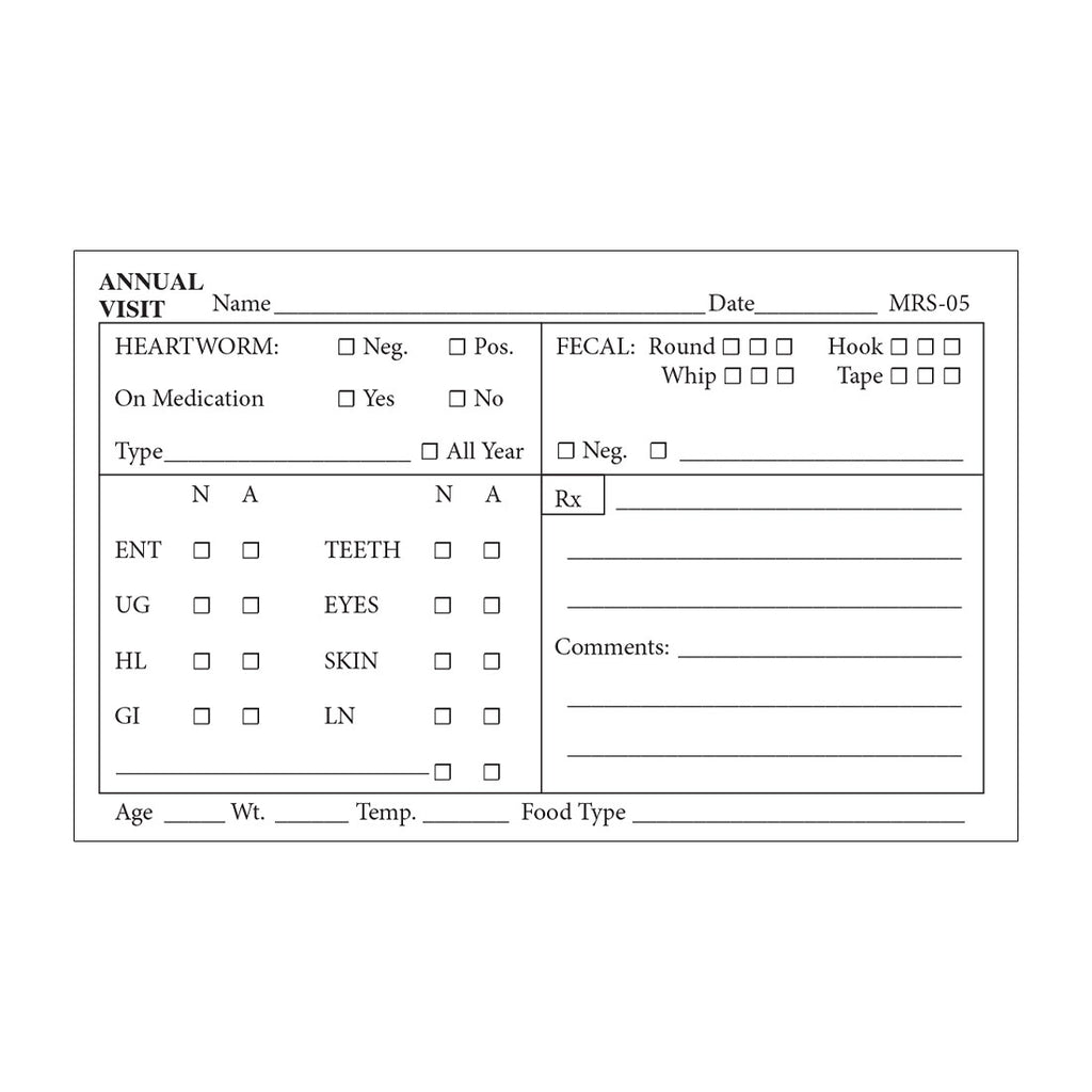 Medical Record Stickers - Annual Visit (Pack of 200)