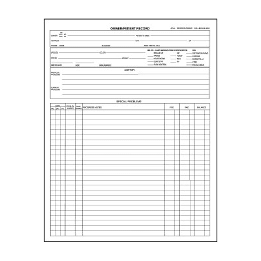 Owner / Patient Record with Progress Notes (Pack of 500)