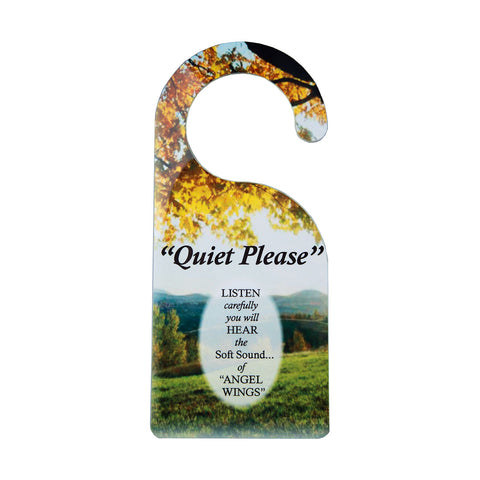 "Quiet Please" Door Hanger - Soft Sound of Angel Wings