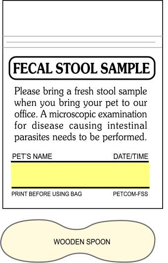 Fecal Baggie with Wooden Spoon