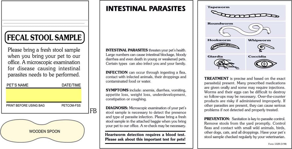Fecal Baggie with Wooden Spoon on Card